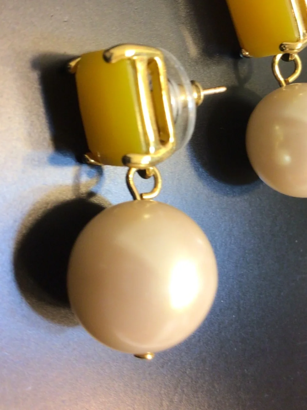 Kate Spade New York Dangle Drop Crystal/Glass Pearl Earrings 14k Gold Filled